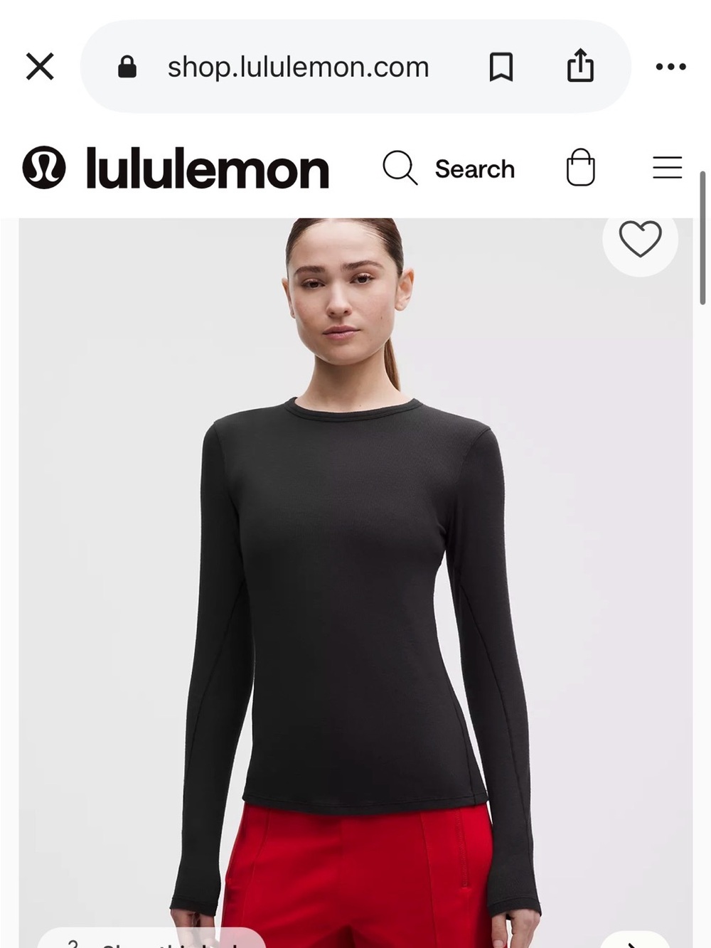 lululemon athletica Black Hold Tight Long-Sleeve Crew Top